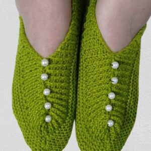 Pearl & Green Hand Knitted Socks